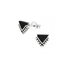 Afbeelding in Gallery-weergave laden, Earrings Onyx Triangles