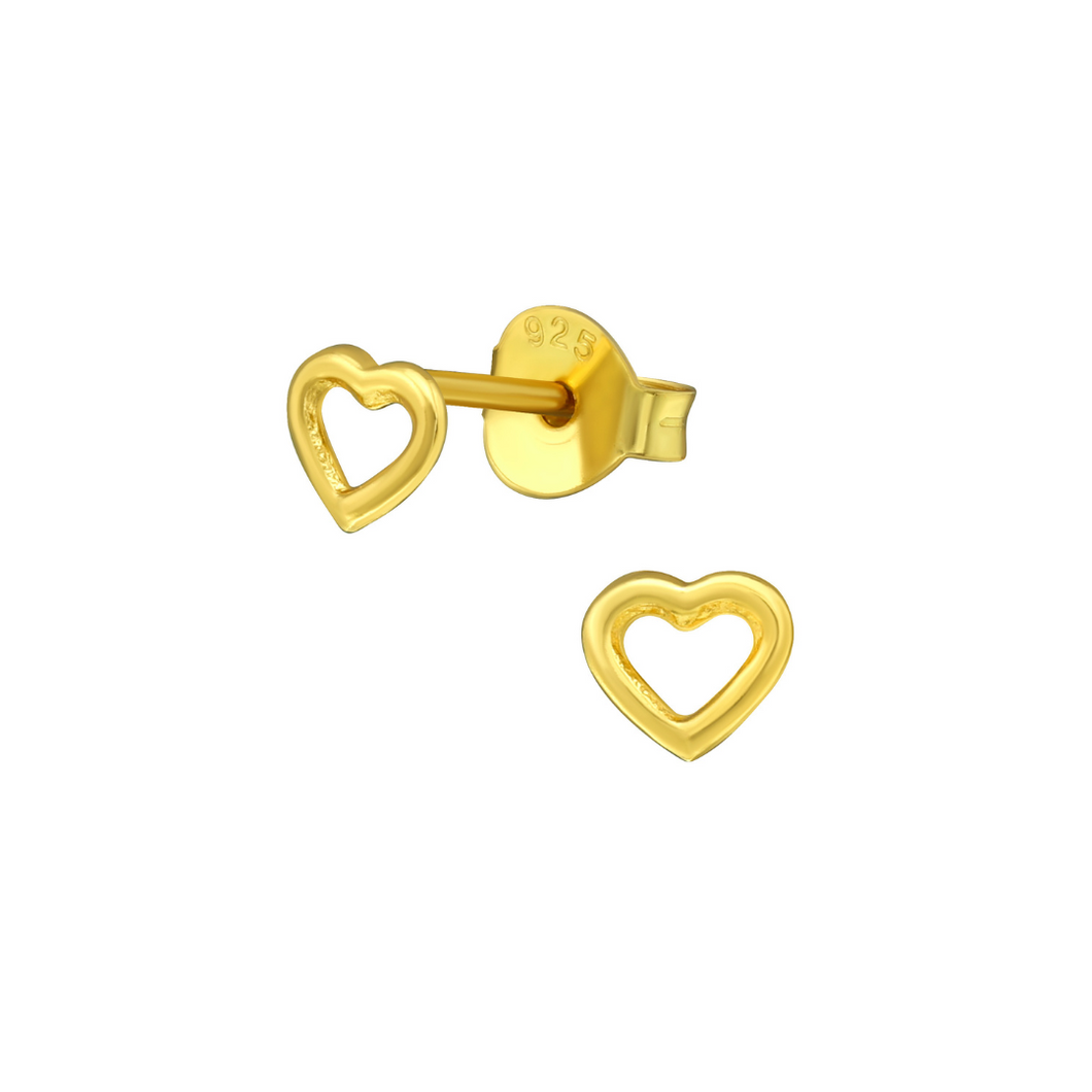 Earrings Open Hearts Gold