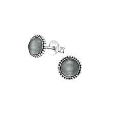 Afbeelding in Gallery-weergave laden, Earrings Grey Chalcedony Cat Eye
