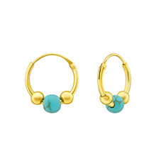 Afbeelding in Gallery-weergave laden, Hoops Turquoise 12 mm Gold