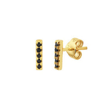 Afbeelding in Gallery-weergave laden, Earrings Black Zirkonia Gold
