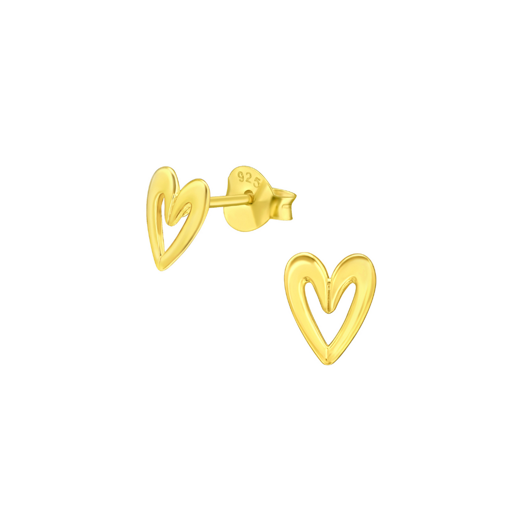 Earrings Lovely Heart Gold