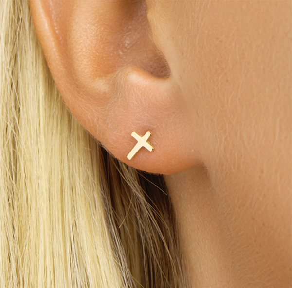 Earrings Cross Gold